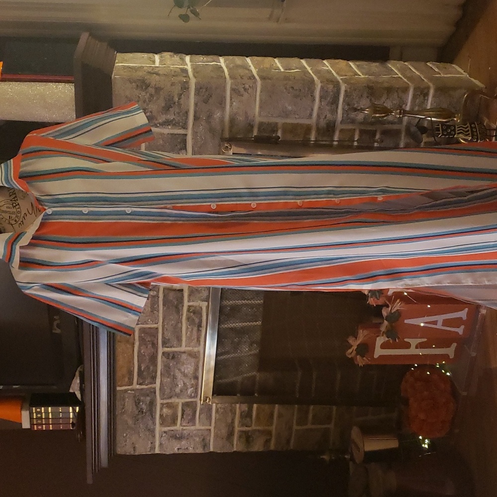 Belted stripped maxi.